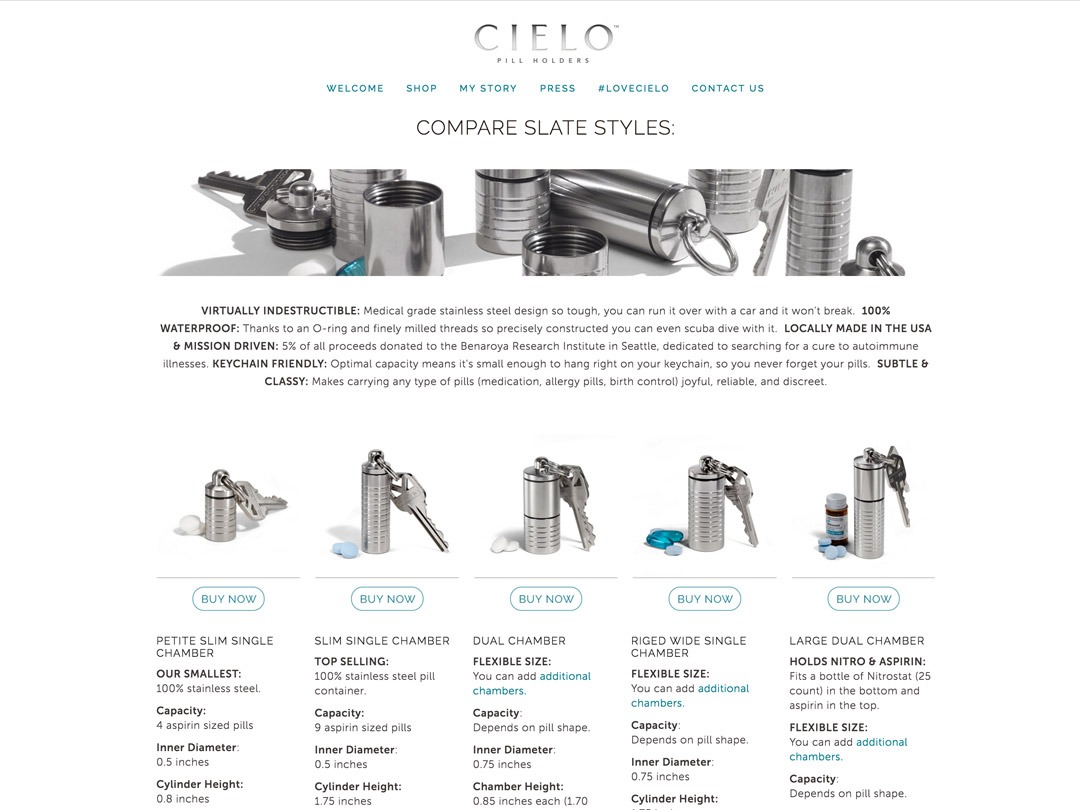 cielo pill holders website